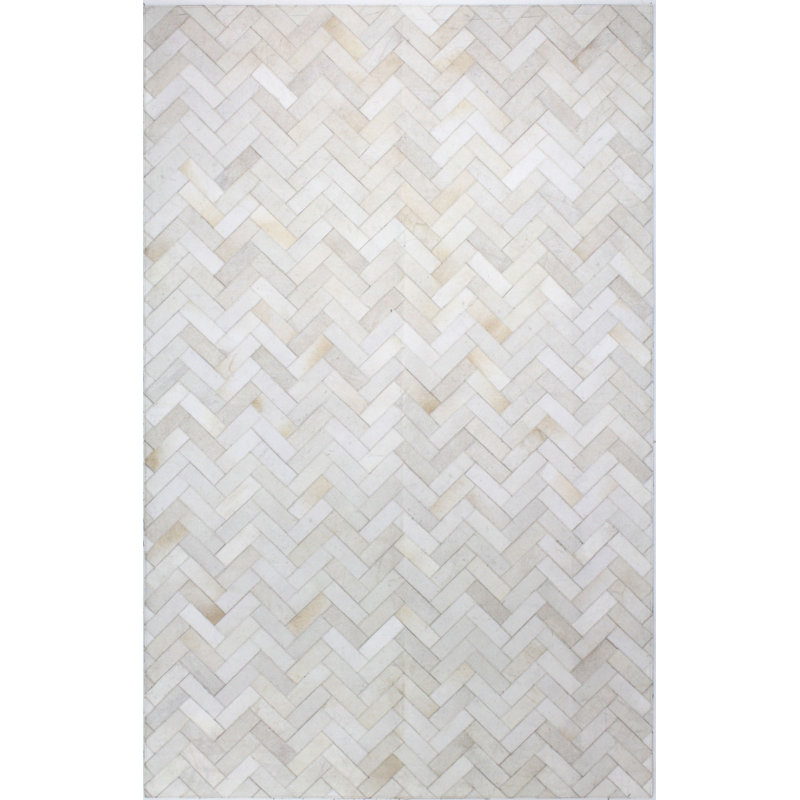 Foraker Cow Hide HandWoven Cream Area Rug & Reviews AllModern